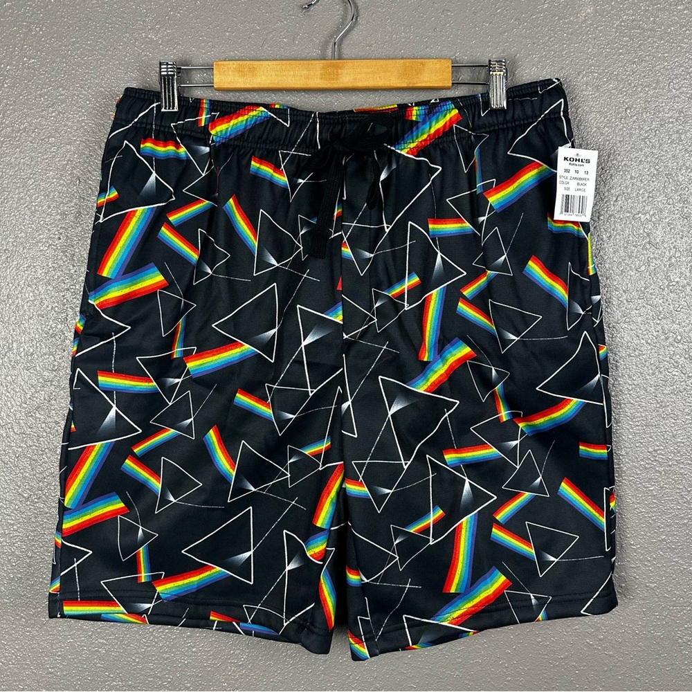 Pink Floyd Sleep Shorts Lounge Pajama Men’s Large Rainbow Prism Logo Casual